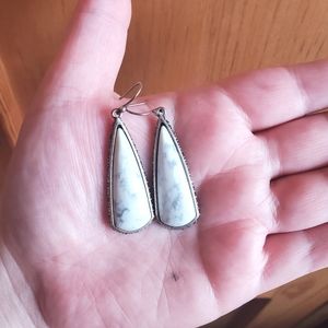 Lucky Brand White Stone Dangle Earrings